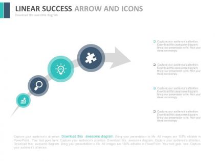 Linear success arrow and icons flat powerpoint design