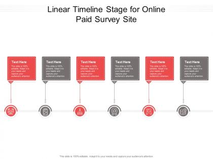 Linear timeline stage for online paid survey site infographic template