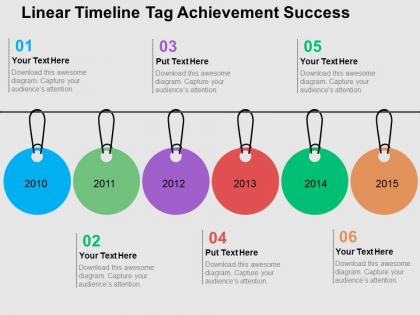 Linear timeline tag achievement success flat powerpoint design
