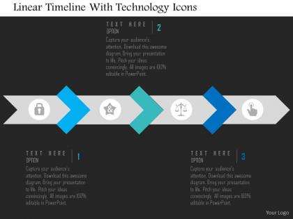 Linear timeline with technology icons flat powerpoint design