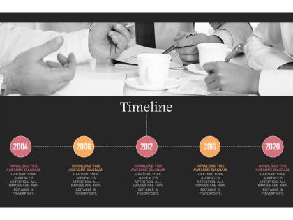 Linear timeline with years for business meeting powerpoint slides