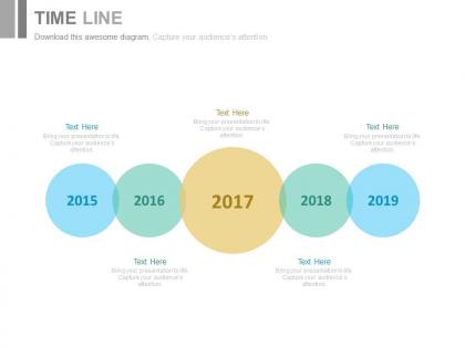 Linear timeline with years for business powerpoint slides