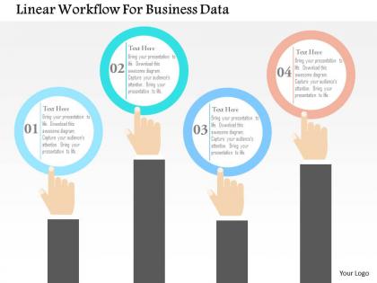 Linear workflow for business data flat powerpoint design