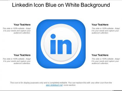 Linkedin icon blue on white background