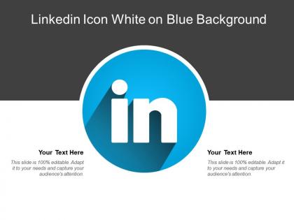 Linkedin icon white on blue background
