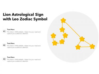 Lion astrological sign with leo zodiac symbol