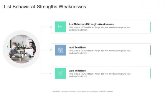 List Behavioral Strengths Weaknesses In Powerpoint And Google Slides Cpb