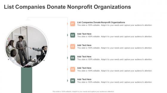 List Companies Donate Nonprofit Organizations In Powerpoint And Google Slides Cpb