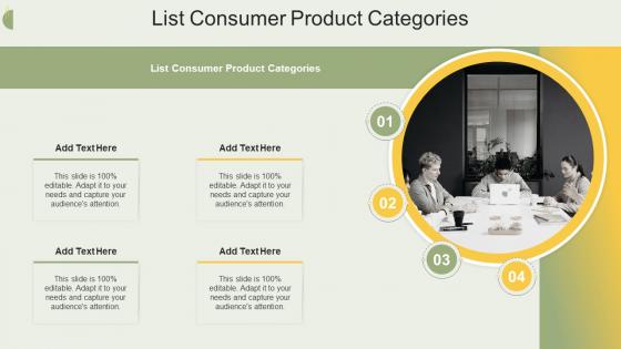 List Consumer Product Categories In Powerpoint And Google Slides Cpb