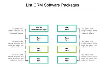 List crm software packages ppt powerpoint presentationmodel brochure cpb