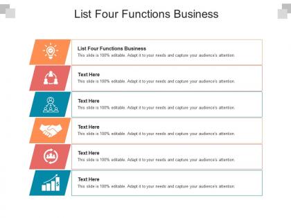 List four functions business ppt powerpoint presentation professional cpb