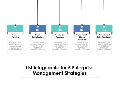 List infographic for 5 enterprise management strategies