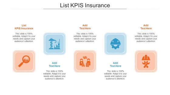 List KPIS Insurance Ppt Powerpoint Presentation Slides Elements Cpb