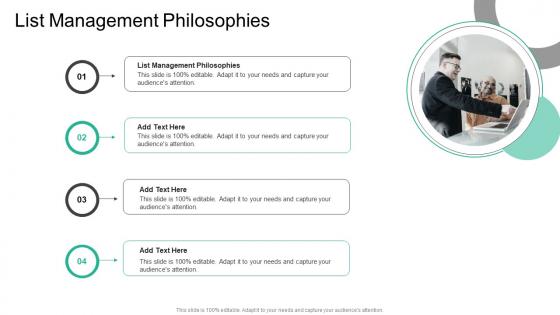 List Management Philosophies In Powerpoint And Google Slides Cpb