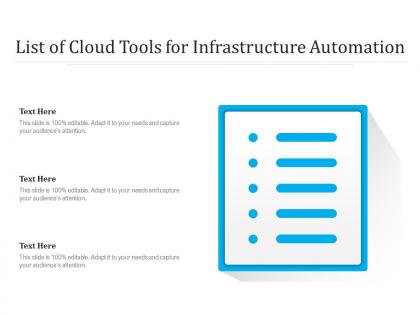 List of cloud tools for infrastructure automation