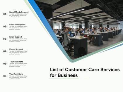 List of customer care services for business