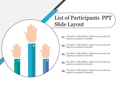List of participants ppt slide layout