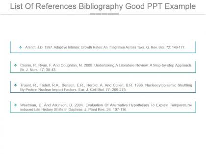 List of references bibliography good ppt example