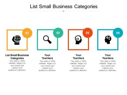 List small business categories ppt powerpoint presentation gallery structure cpb
