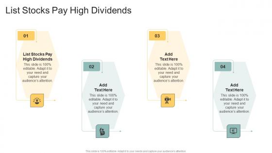 List Stocks Pay High Dividends In Powerpoint And Google Slides Cpb