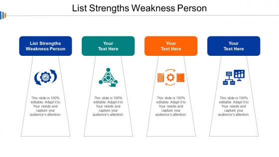 List Strengths Weakness Person Ppt Powerpoint Presentation Inspiration Layout Ideas Cpb