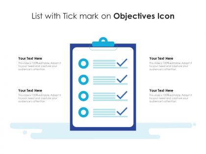 List with tick mark on objectives icon