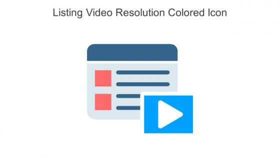 Listing Video Resolution Colored Icon In Powerpoint Pptx Png And Editable Eps Format