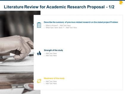 Literature review for academic research proposal ppt powerpoint presentation slides