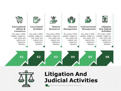 Litigation and judicial activities presentation powerpoint templates