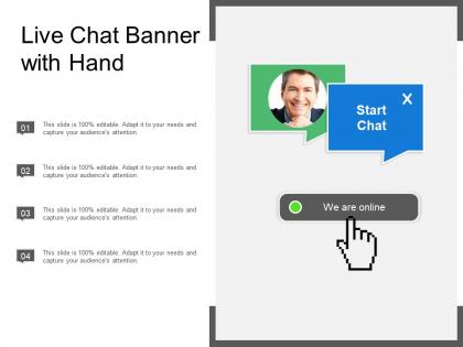 Live chat banner with hand