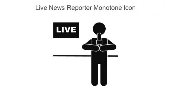 Live News Reporter Monotone Icon In Powerpoint Pptx Png And Editable Eps Format