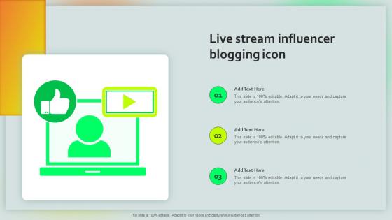 Live Stream Influencer Blogging Icon