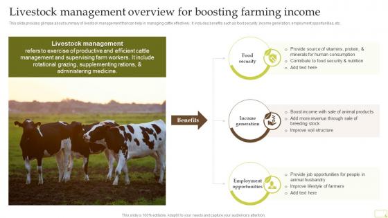 Livestock Management Overview For Boosting Farming Income Complete Guide Of Sustainable Agriculture