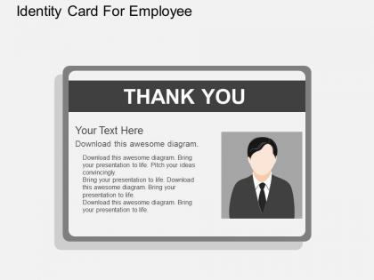 Ln identity card for employee flat powerpoint design