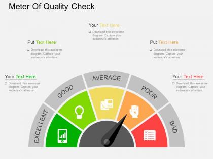 Lo meter of quality check flat powerpoint design