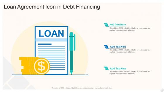 Loan Agreement Icon In Debt Financing
