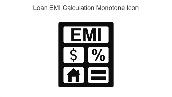 Loan EMI Calculation Monotone Icon In Powerpoint Pptx Png And Editable Eps Format