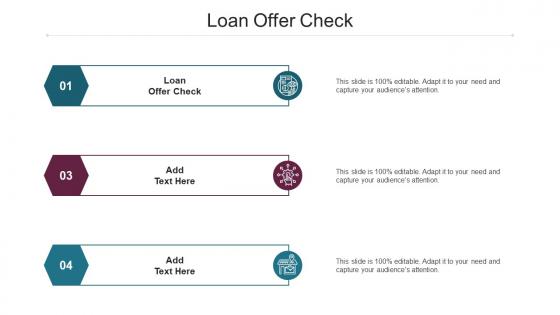 Loan Offer Check Ppt Powerpoint Presentation Portfolio Brochure Cpb
