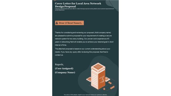 Local Area Network Design Proposal For Cover Letter One Pager Sample Example Document