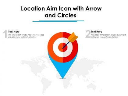 Location aim icon with arrow and circles