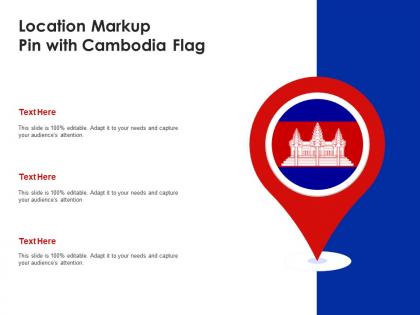Location markup pin with cambodia flag