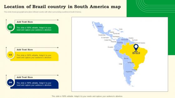 Location Of Brazil Country In South America Map