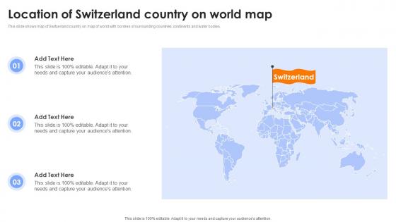 Location Of Switzerland Country On World Map