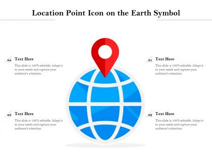 Location point icon on the earth symbol