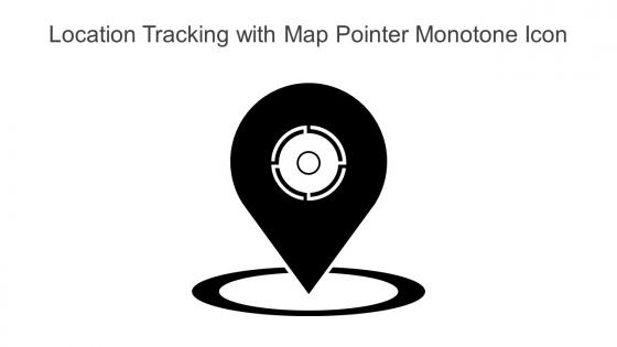 Location Tracking With Map Pointer Monotone Icon In Powerpoint Pptx Png And Editable Eps Format