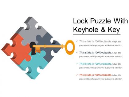 Lock puzzle with keyhole and key