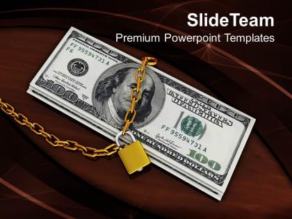 Locked money financial security concept powerpoint templates ppt themes and graphics
