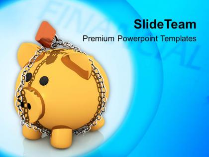 Locked piggy bank security powerpoint templates ppt themes and graphics 0213