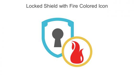 Locked Shield With Fire Colored Icon In Powerpoint Pptx Png And Editable Eps Format