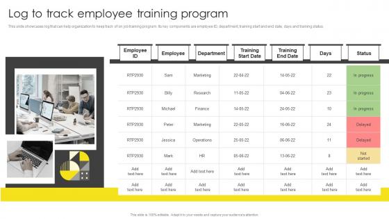 Log To Track Employee Training Program Formulating On Job Training Program